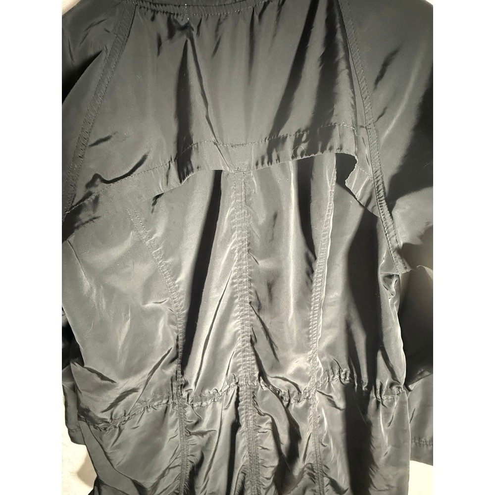 Athleta Womens Black Hooded Windbreaker Jacket Cinched Waist Full Zip Size Large - Picture 5 of 10